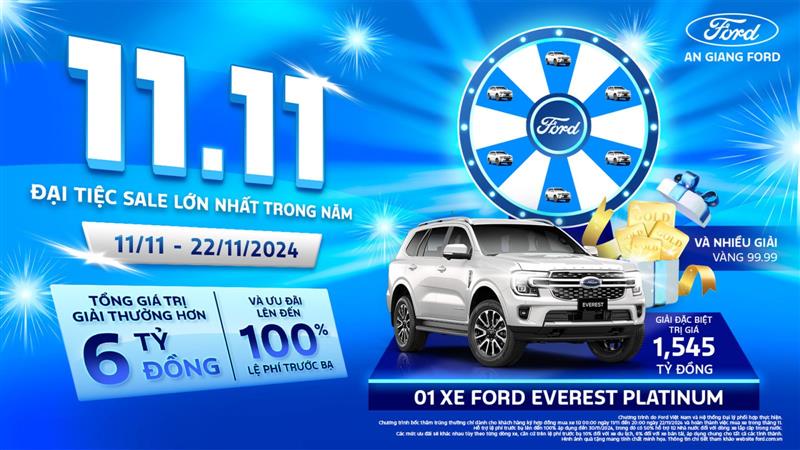 SIÊU ƯU ĐÃI THÁNG 11 - ĐẠI TIỆC SALE 11.11 TẠI AN GIANG FORD